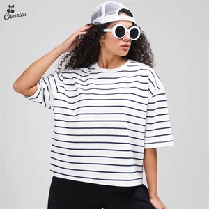 کراپ باکسی راه راه زنانه کد 124