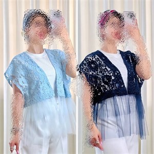 وست جلیقه زنانه گیپور مدل آیسا - ترکیب تور و دانتل (تولید اختصاصی آیوی برند)