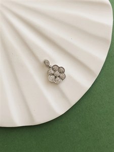 پلاک نقره طرح گل 6 پر 