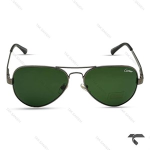 عینک کارتیر خلبانی مردانه P2863-5 فریم دودی لنز سبز Cartier-9970-G