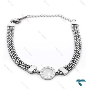 دستبند زنانه بولگاری سیلور سنگ سفید مشکی Bvlgari-8328-L
