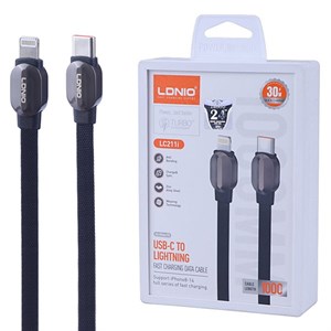 کابل تایپ سی به لایتنینگ فست شارژ 30 وات الدینیو LC211I طول 1 متر