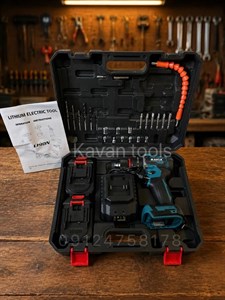 کیت دریل شارژی 21 ولت دو باطری با لوازم برند راویکس مدل RX-2160