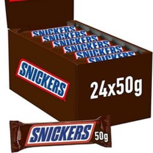 شکلات اسنیکرز (50 گرم) snickers بسته 24 عددی