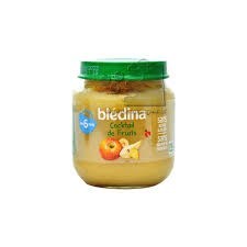 پوره میوه بلدین (Bledine) با طعم سیب و گلابی و آناناس و موز  وزن 125گرم باکس 12 تایی