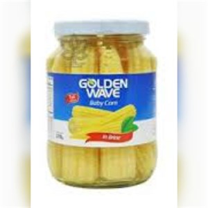 بیبی کورن در آب نمک ۳۷۰ گرم گلدن ویو golden wave