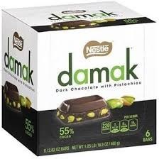 شکلات تلخ پسته ای 65 گرمی داماک نستله بسته 6 عددیNESTLE