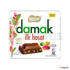 شکلات داماک نستله مدل Ilk Hasat با مغز پسته 60 گرمNestle Damak بسته 6 عددی