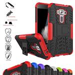 Zenfone 3 5.2 ZE520KL Case,Mama Mouth Shockproof Heavy Duty Combo Hybrid Rugged Dual Layer Grip Cover with Kickstand for Asus Zenfone 3 5.2 ZE520KL(with 4 in 1 Packaged),Red