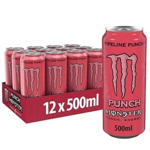 نوشیدنی انرژی زا مانستر پایپ لاین پانچ صورتی 500 میل باکس 12 عددی monster punch pipeline
