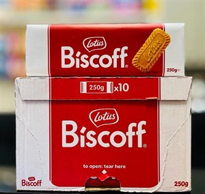 بیسکویت لوتوس 250 گرم ساده باکس کامل 10 عددی – Lotus Biscoff pack x10