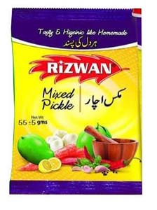 ترشی انبه رضوان مسافرتی 100رمی Rizwan mix pickle in oil بسته 12 تایی