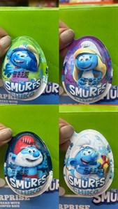 تخم مرغ شانسی اسمورف ها smurfs بسته 24 تایی