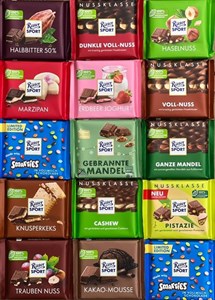 کالکشن شکلات ریتر اسپورت 100 گرمی عمده بسته 12 تایی جور  عمده