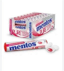 آدامس مغزدار خنک کننده توت فرنگی منتوس 9عددی (mentos) 16 گرمی باکس 24 تایی