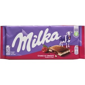 شکلات تخته ای میلکا با طعم تمشک ۱۰۰ گرم