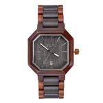 ZLYC Men Handmade Retro Classic Quartz Wooden Wrist Watch with Calendar