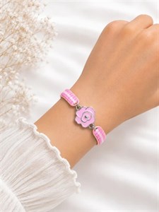 دستبند دست بافت صورتی میوکی