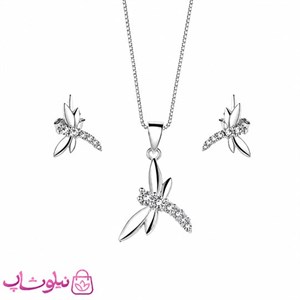 نیم ست زنانه نقره ظریف وارداتی عیار 925 مدل سنجاقک وزن 3/440 گرم کد 3884 