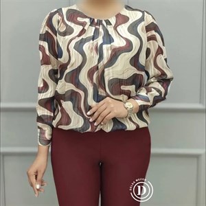 شومیز طرح دار گندم 3036