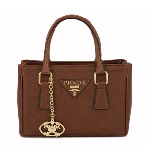 کیف وارداتی PRADA چرم موکایی قهوه‌ای کوچک / پرادا