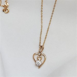 گردنبند قلب و نگین ژوپینگ