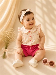 تاپ و شلوارک نوزادی توپ توپی