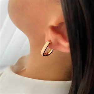 گوشواره آینه ای مربع بزرگ ژوپینگ