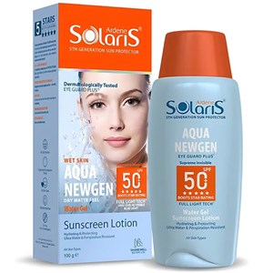 لوسیون ضد آفتاب بی رنگ آردن سولاریس Aqua Newgen آبرسان SPF50