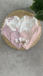 ست نوزادی سه تکه طرح خرس و قلب