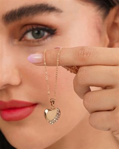 گردنبند قلب نیمه نگین ژوپینگ