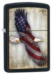 Zippo Lighter: American Flag, Bald Eagle - Black Matte 79110