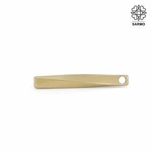 پلاک آویز ساده میله ای طلایی استیل کد 408405020