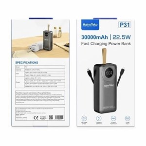 پاوربانک فست هاینو تکو مدل P31 ظرفیت ۳۰۰۰۰ میلی آمپر ساعت