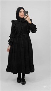 پیراهن چیندار مخمل کبریتی ناره
