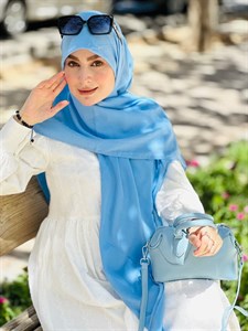 روسری وال نخی اسپان آبی