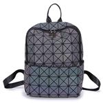 YSMYWM Women Geometric Luminous Backpack Travel Shoulder Bag Holographic Diamond Laptop School Bag (Style 02)