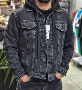 کت جین ذغالی سنگشور بدون خز