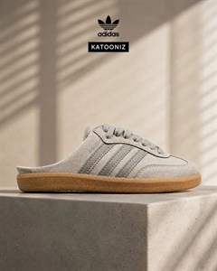کتانی آدیداس سامبا اسلاید طوسی مردانه و زنانه مدل 9197 Adidas Samba