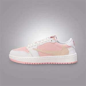 جردن وان ترویس اسکات سفید صورتی زنانه (Nike Air Jordan 1 x Low Travis Scott White Pink) کد 2336