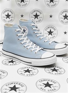 کتانی آل استار وارداتی ساق‌بلند آبی کانورس / converse / پپرونی