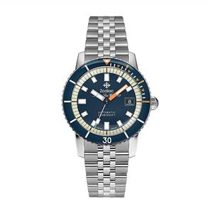 Zodiac Men's Super Seawolf Swiss-Automatic Watch with Stainless-Steel Strap, Silver, 20 (Model: ZO9266) 