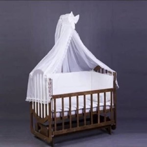 تخت گهواره نوزاد الیزا کنار مادر چوبی دیوانکو Divancoo رنگ فندوقی ابعاد 120 در 60 مبلمان آپادانا مدل 602656