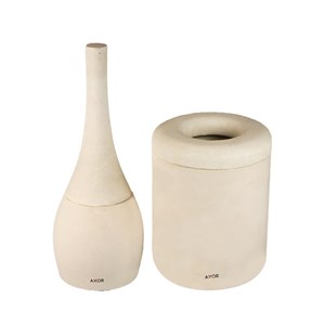 ست فرچه و سطل سرویس بهداشتی AXOR (آکسور) مدل النا رنگ کرم (psetwd01)