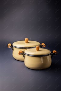 سرویس قابلمه لعابی رنگ کرم (6تکه) مارک DONNA