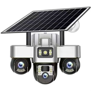 دوربین سیمکارتی سولار سه لنز چرخشی 15 مگاپیکسل مدل VTS30-4G هر سه لنز موتوردار همزمان قابلیت چرخش از طریق اپلیکیشن