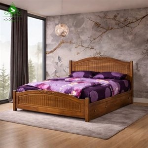 تخت خواب یک و نیم نفره MDF وکیوم مدل آرتا عرض 120 با کشو بدون تشک مبلمان آپادانا مدل 601391