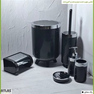 ست سرویس بهداشتی 6 تکه اطلس مدل سلین طرح کروم
