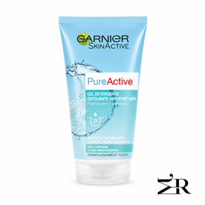 ژل شستشو و لایه‌بردار ضد جوش سرسیاه گارنیرPure Activeحجم 150 میلی‌لیتر