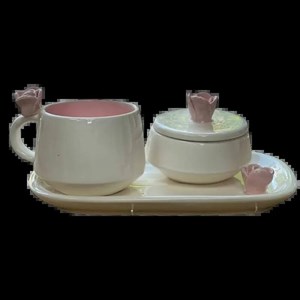 ست چای خوری 1 نفره سرامیکی مدل پاپیونی